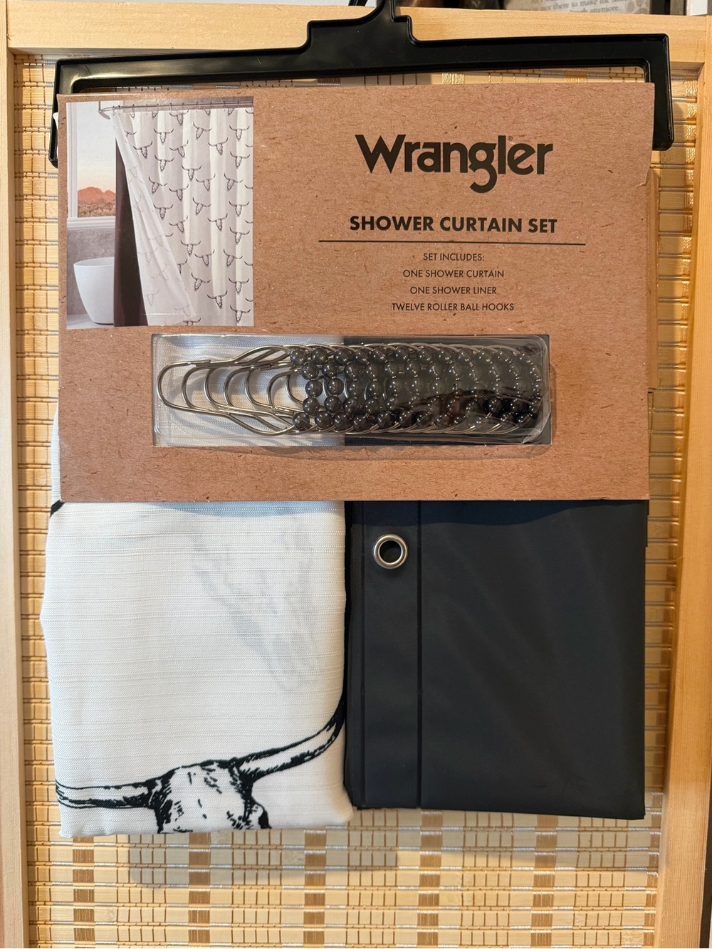 Wrangler Brown and White Shower Curtain